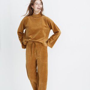 Texture & Thread Velour Corduroy Mockneck Top S